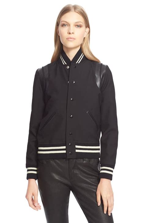 ysl bomber jacket|saint laurent teddy jacket.